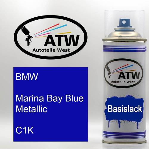 BMW, Marina Bay Blue Metallic, C1K: 400ml Sprühdose, von ATW Autoteile West.